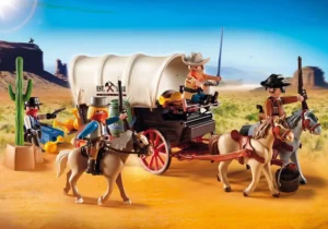 Covered Wagon with Raiders