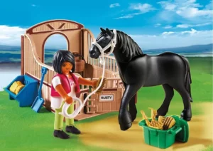 Black Stallion with Stall Set