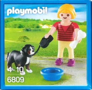 Girl with Dog, Bone and Bowl