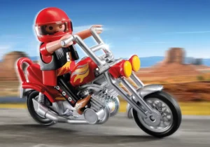 Chopper Motorcycle with Rider
