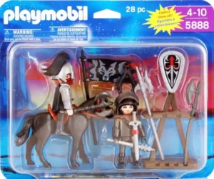Knight on horse & weapons rack