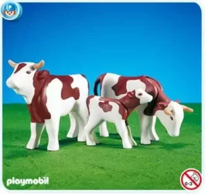 2 Brown Cows with Calf
