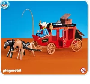 Cow boy and stagecoach