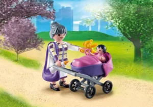Grandma+ baby +carriage