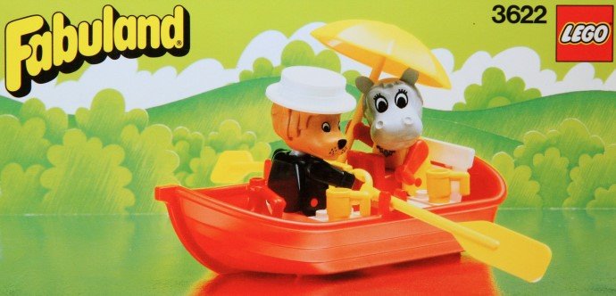 Rowboat with Lionel Lion and Hannah Hippopotamus