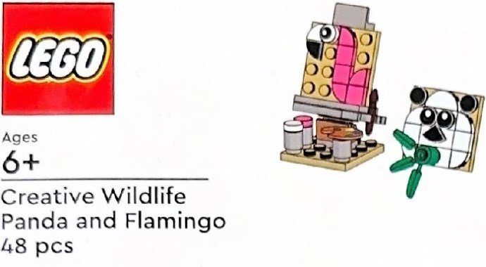 Creative Wildlife Panda and Flamingo