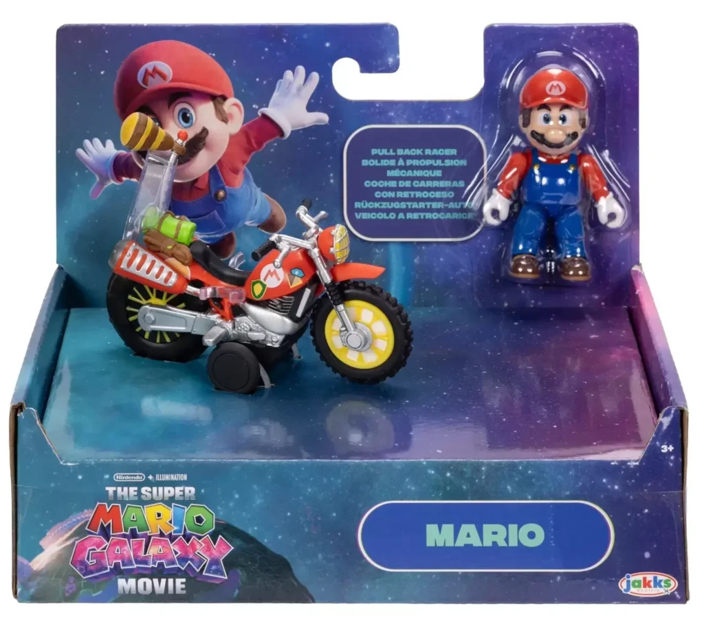 Mario With Pull-Back Motorcycle